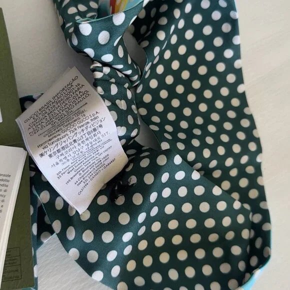 NWT GUCCI Polka Dot Headband 100% Authentic Silk Sz S - www  display picture 1